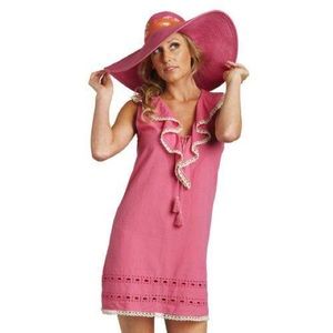 Mud Pie hot pink cover up dress sz L